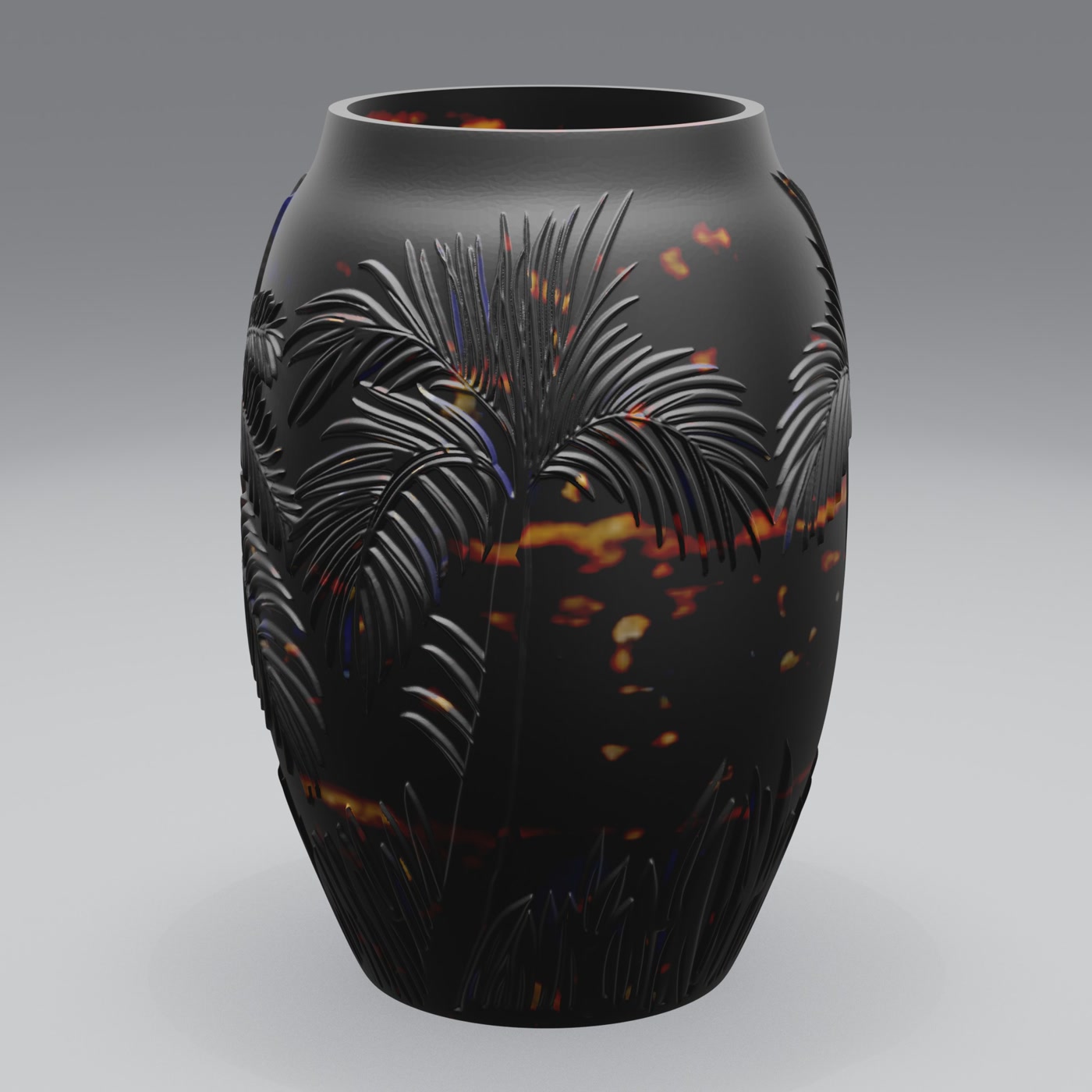 Decorative vase 3D model rendered for a 360 turntable video